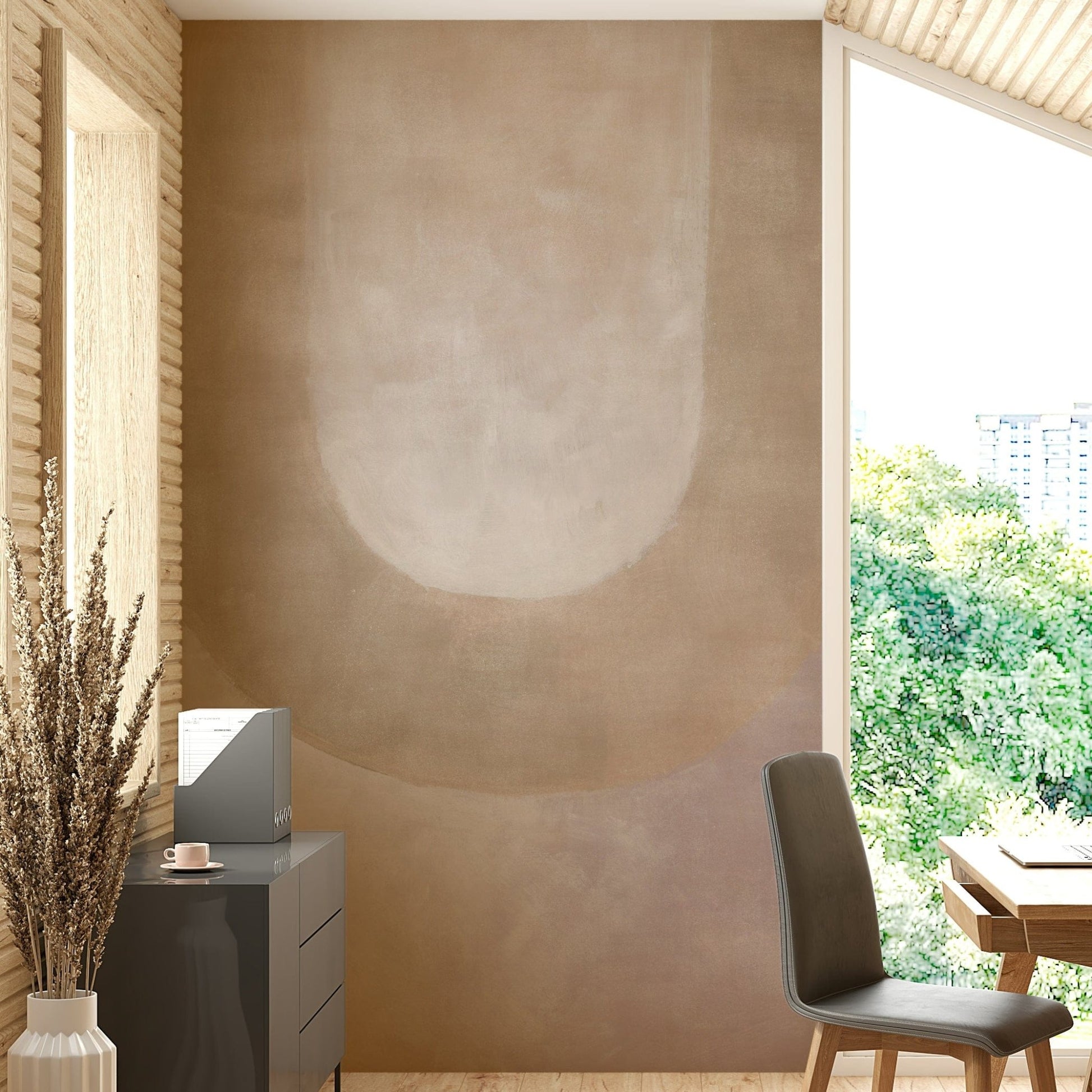 Beige and taupe abstract wall art

