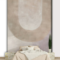 Soft earth tone shape wall design

