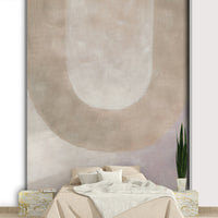 Soft earth tone shape wall design

