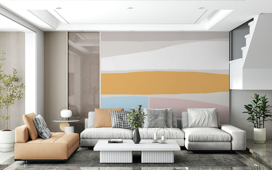 Abstract Earthscape Wall Mural with soft pastel tonal color GD5442