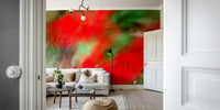 A close-up view shows the smooth, blending colors of the abstract art.

