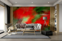 The room has a creative and energetic atmosphere.

