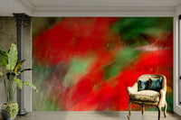 The floral forms are suggested rather than realistic, giving it a modern art feel.

