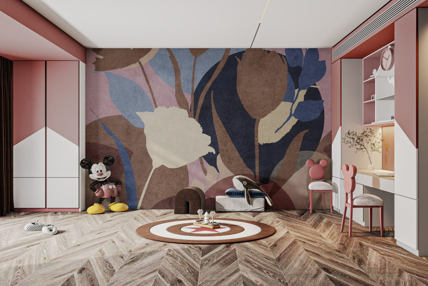 Artistic botanical wallpaper for interiors
