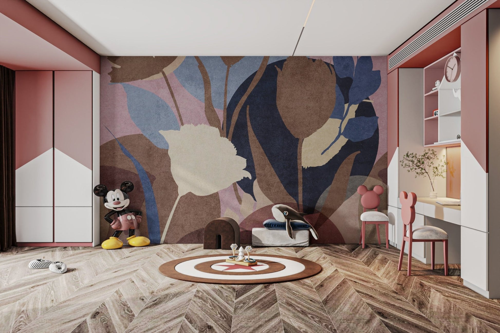 Artistic botanical wallpaper for interiors
