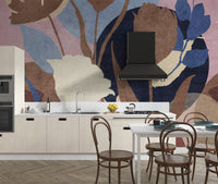 Abstract floral botanical wallpaper design
