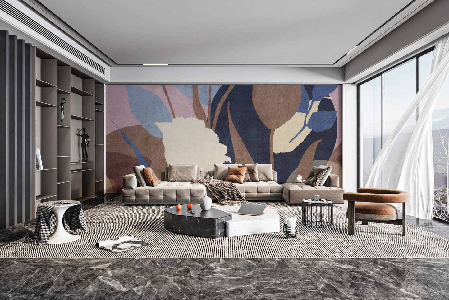 Abstract Floral Botanical Wallpaper