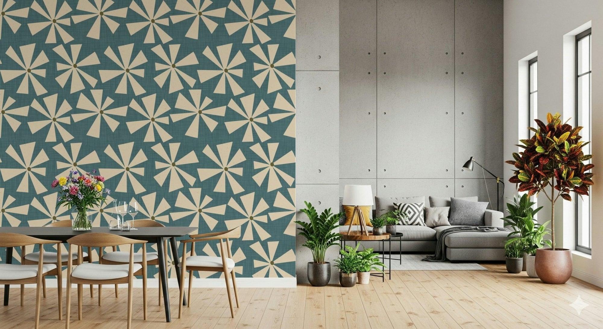 Petrichor style: Alabaster cerulean Abstract Floral Radiance., GD6582