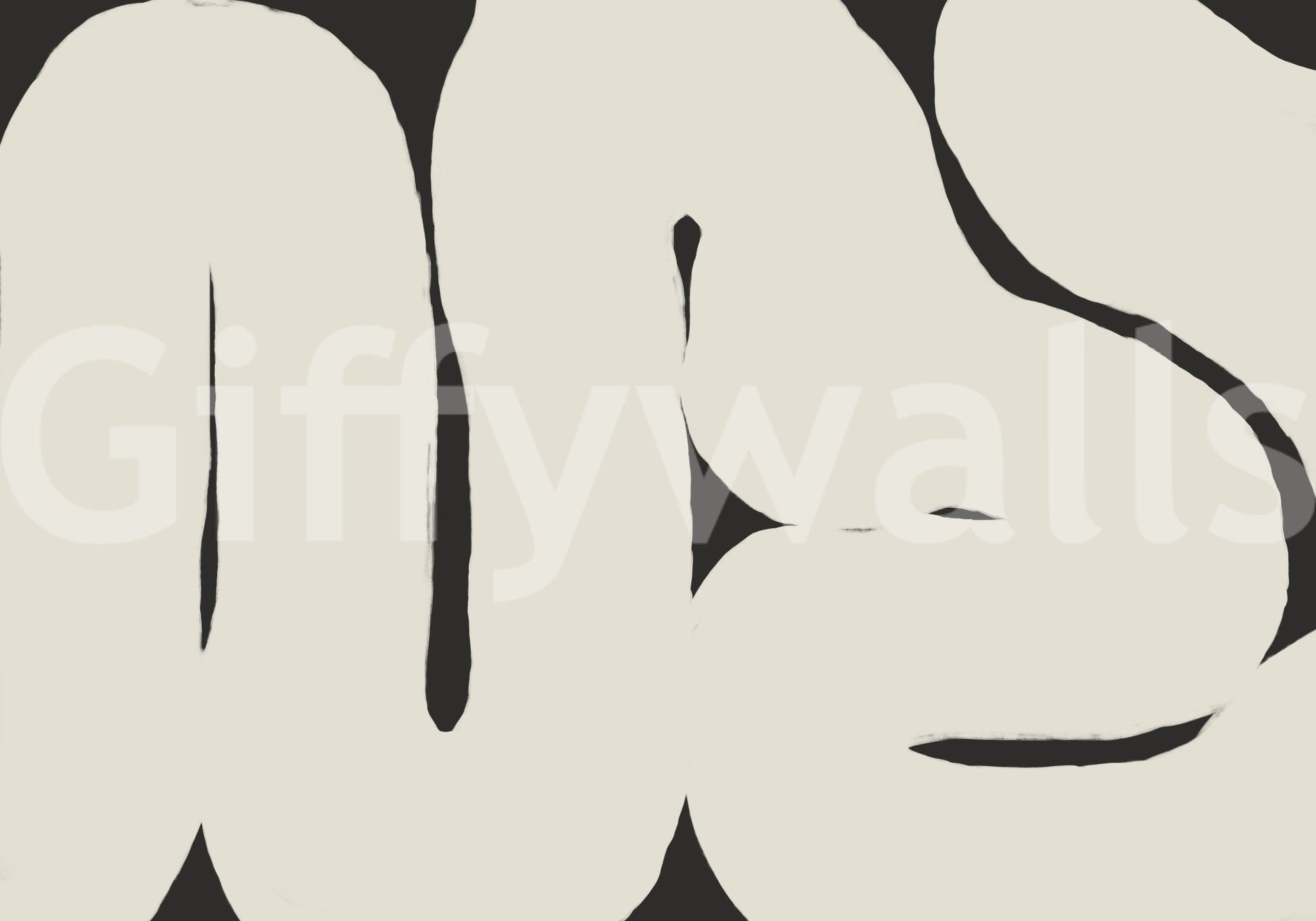 Abstract Flow Neutral Curves mural soft flowing shapes look