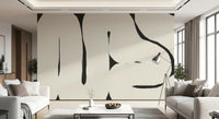 Home wall Abstract Flow Neutral Curves mural modern design