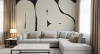 Hallway with Abstract Flow Neutral Curves wall mural pattern