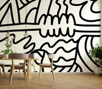 Abstract mural with gentle curved motion


