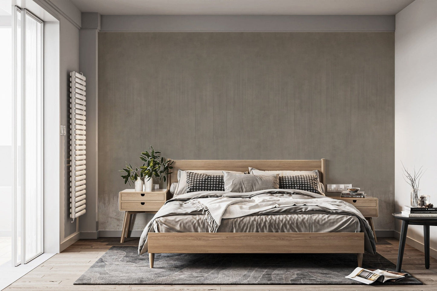Muted watercolor trees wallpaper mural
