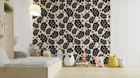 The leaves are stylized with soft, organic shapes and fine lines.

