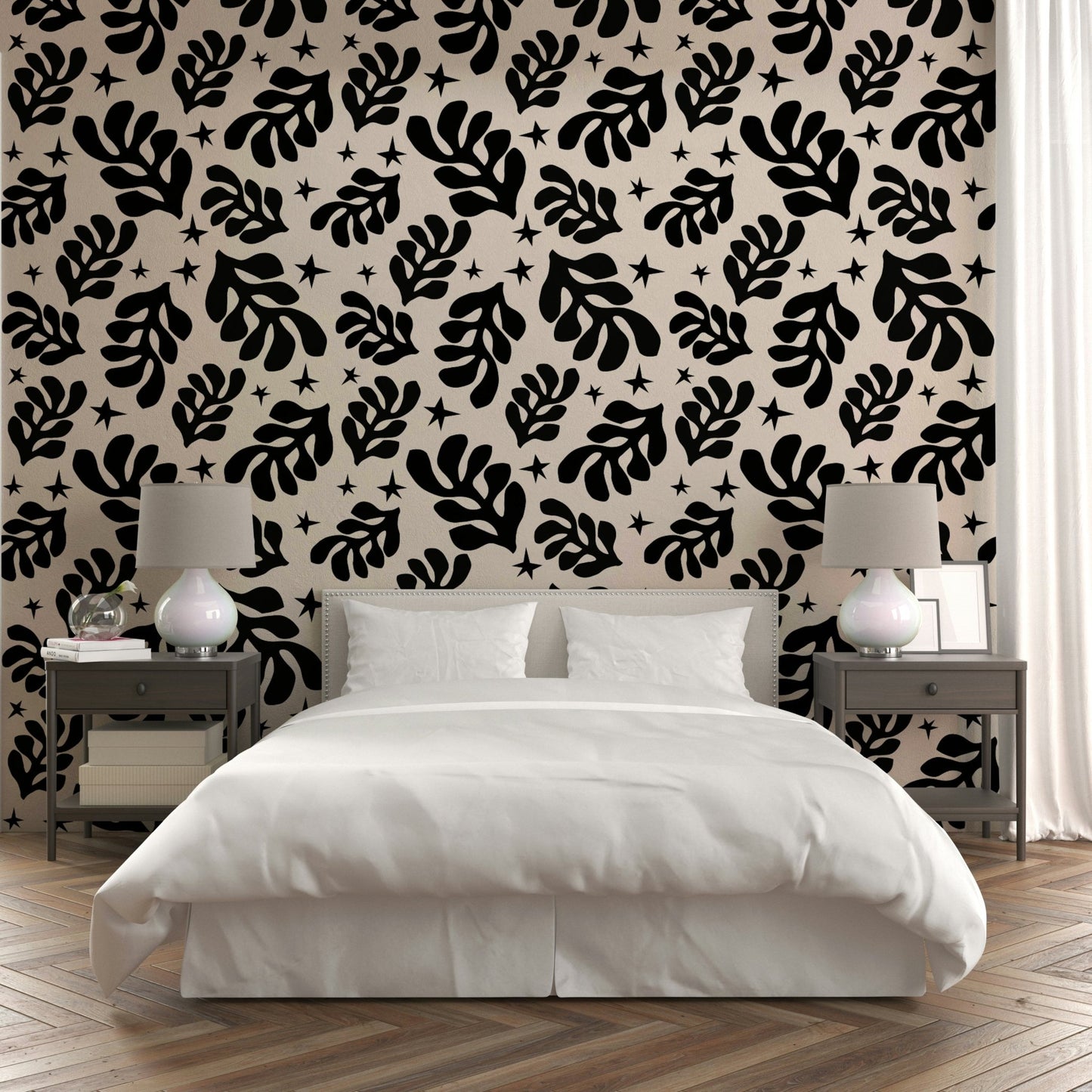 The design creates a modern and artistic botanical aesthetic.

