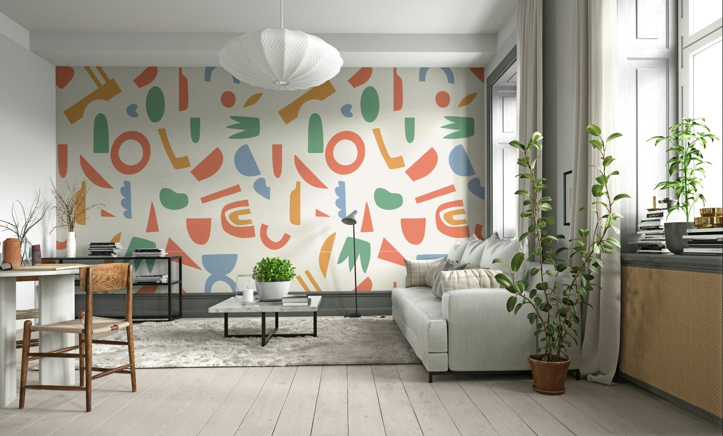 The composition is a structured, repeating pattern.

