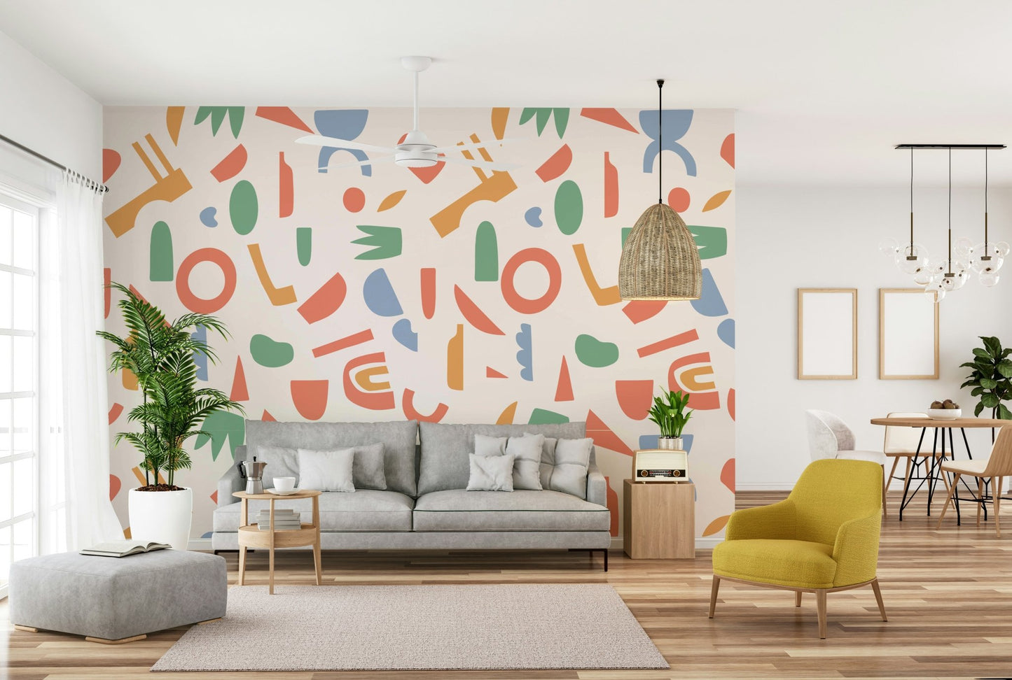 The colors are soft and gentle, with a muted, neutral palette.

