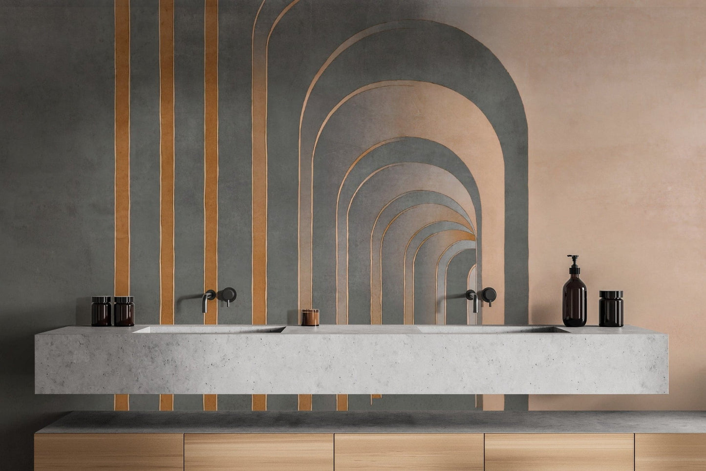 Modern abstract geometric wall mural
