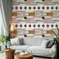 Earthy, modern geometric design wallpaper for offices

