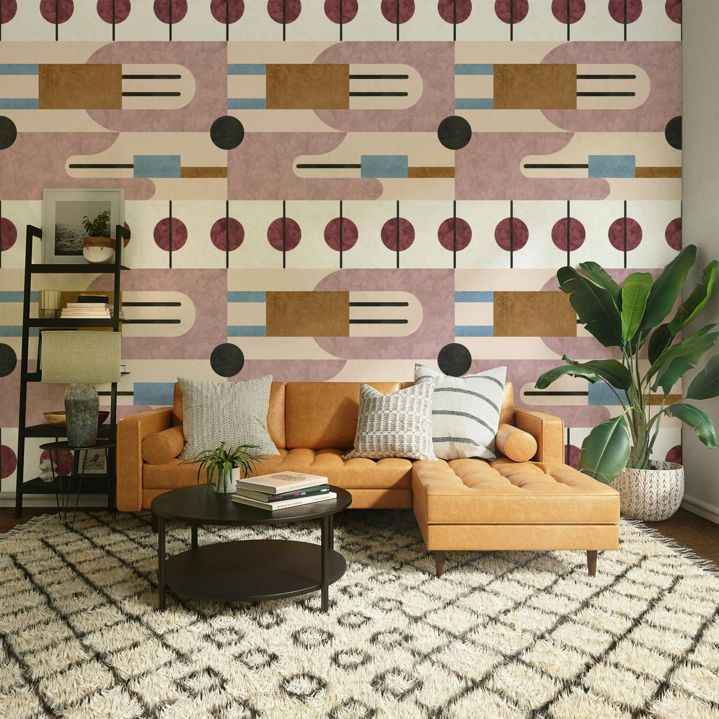 Abstract earthy tones wallpaper for minimalist interiors

