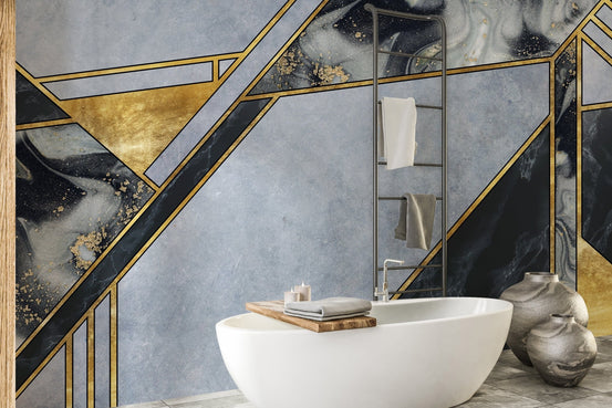 Luxury gold geometric marble wallpaper A936
