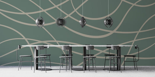 Abstract Green Line Wallpaper Mural C513