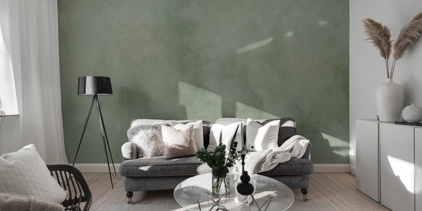Artistic green watercolor mural background
