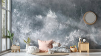 Dynamic abstract grey grunge mural for contemporary spaces. B652
