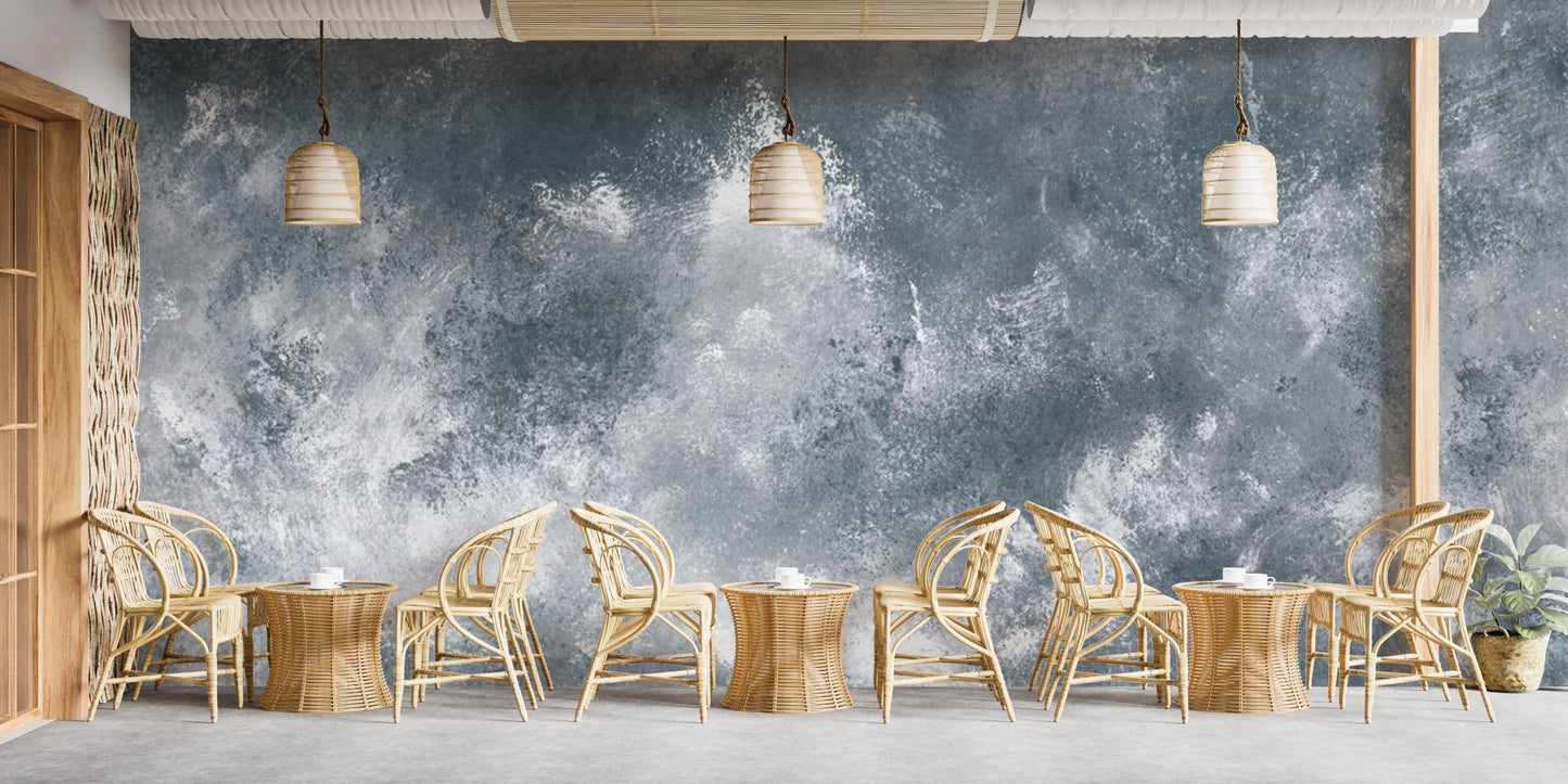 Abstract grey grunge mural adds depth and texture to walls. B652
