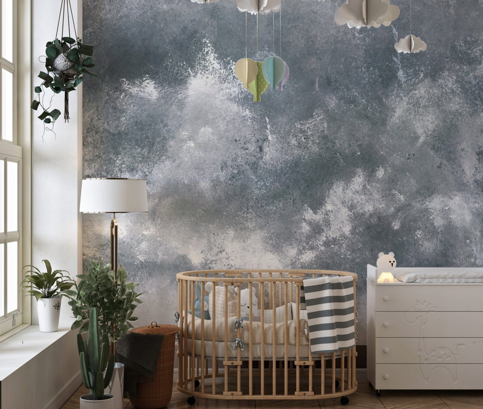 Chic abstract grey grunge wallpaper for modern, raw aesthetics. B652
