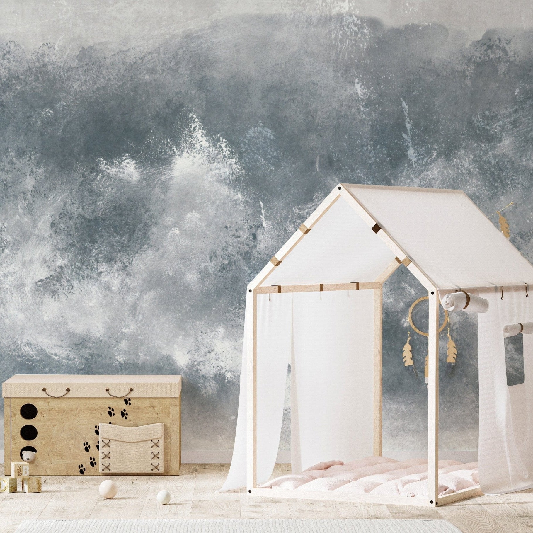 Moody abstract grey grunge wallpaper for a bold decor vibe. B652
