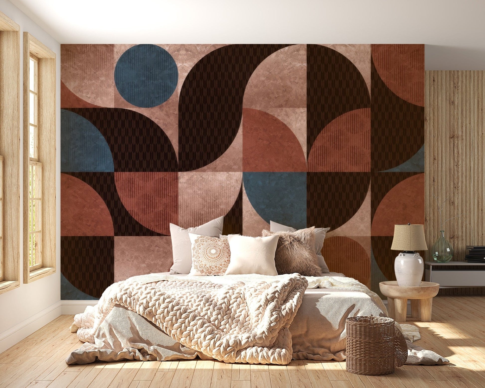 Contemporary abstract wall mural design, C117