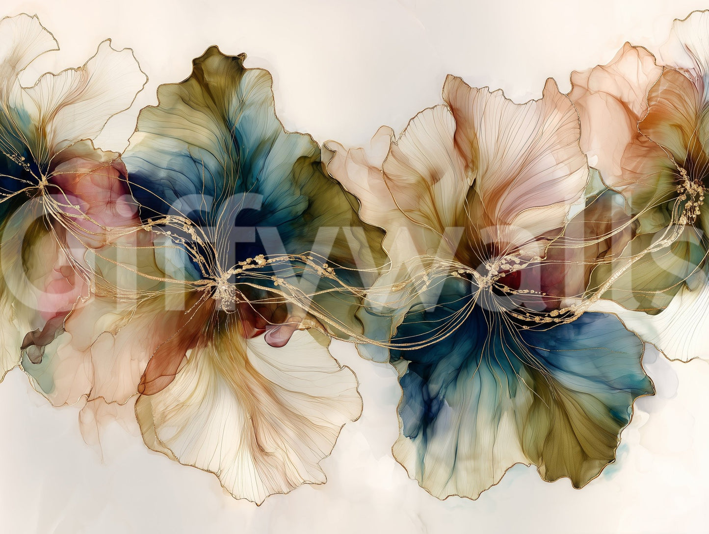 Relaxing floral wallpaper for living space, GD2633