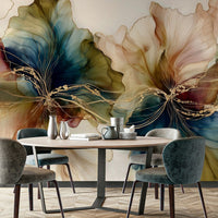 Ink brush flower wallpaper for bedrooms, GD2633