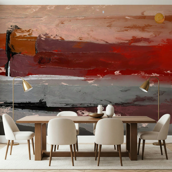 Textured look Abstract Landscape Wall Mural wallpaper mural for apartment decor, GD7658