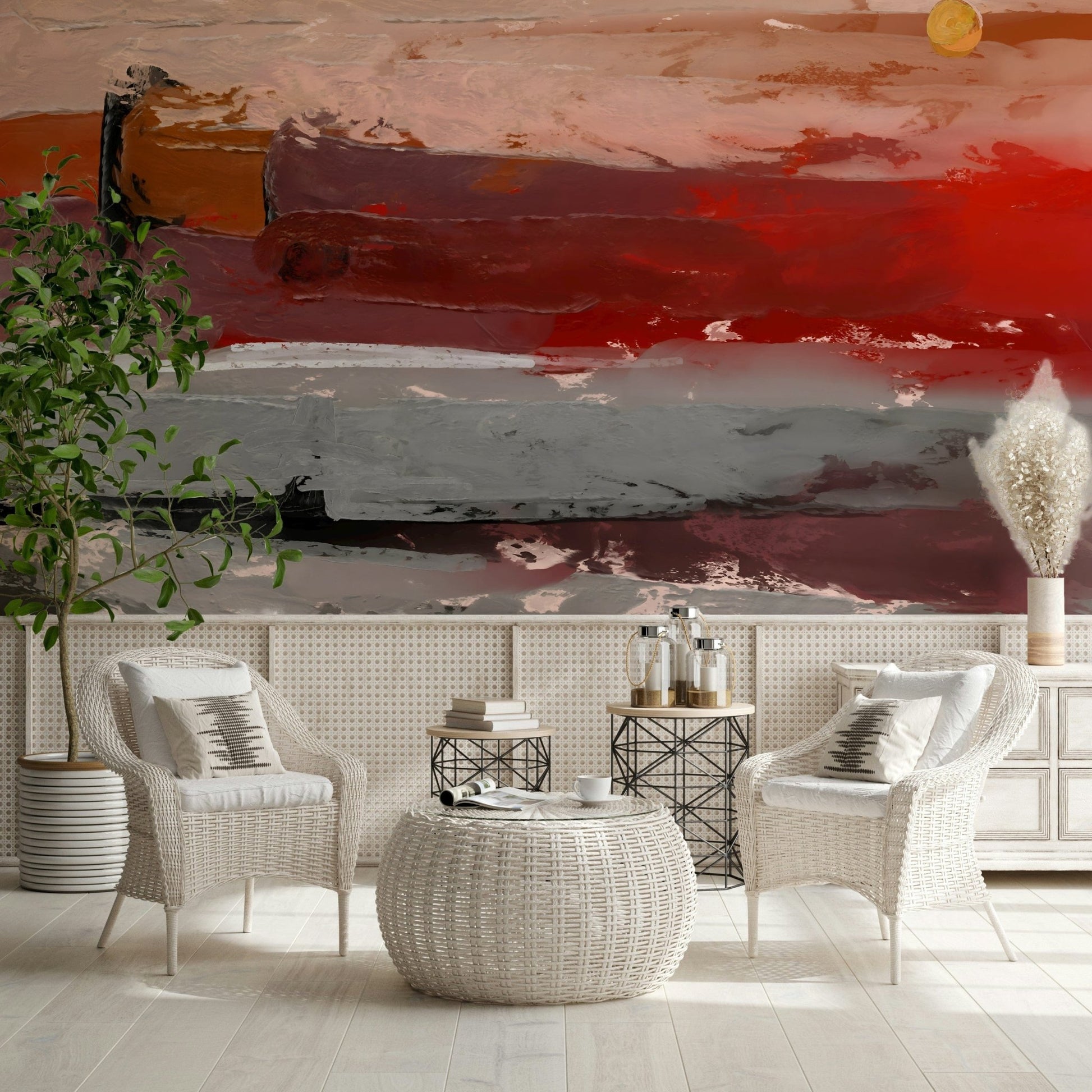 Wide view Abstract Landscape Wall Mural wallpaper mural for corridor walls