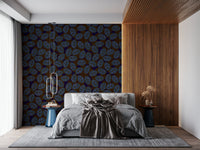 A calming abstract design wallpaper mural that defines a space.