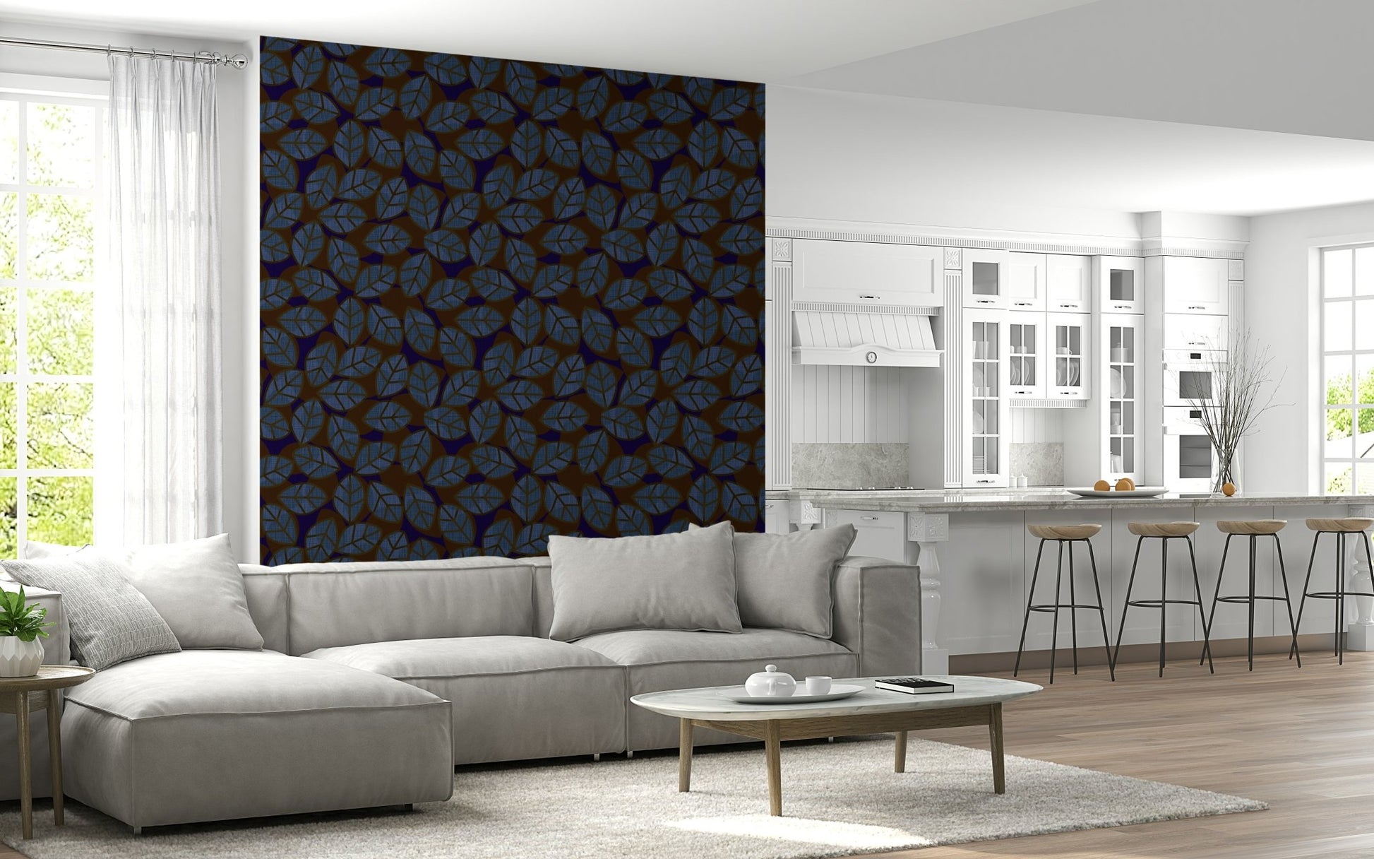 An artistic nature inspired mural for home decor.