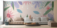 Abstract Leaves Flowers Wallpaper Murals - Giffywalls