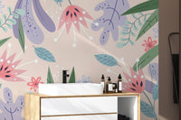 Abstract Leaves Flowers Wallpaper for bedrooms
