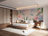 Artistic Abstract Leaves Flowers Wallpaper Mural
