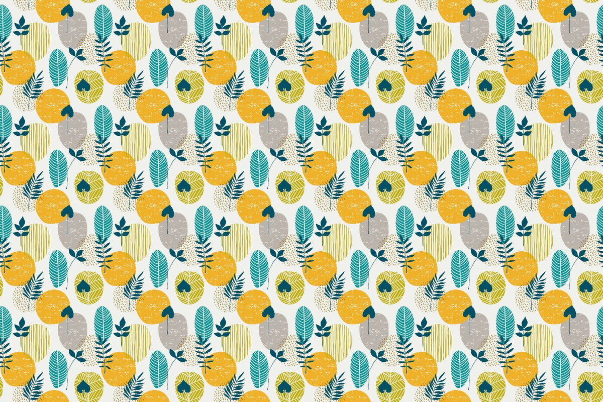Orange Yellow Abstract Autumn Leaves Wallpaper in your room — zoomed