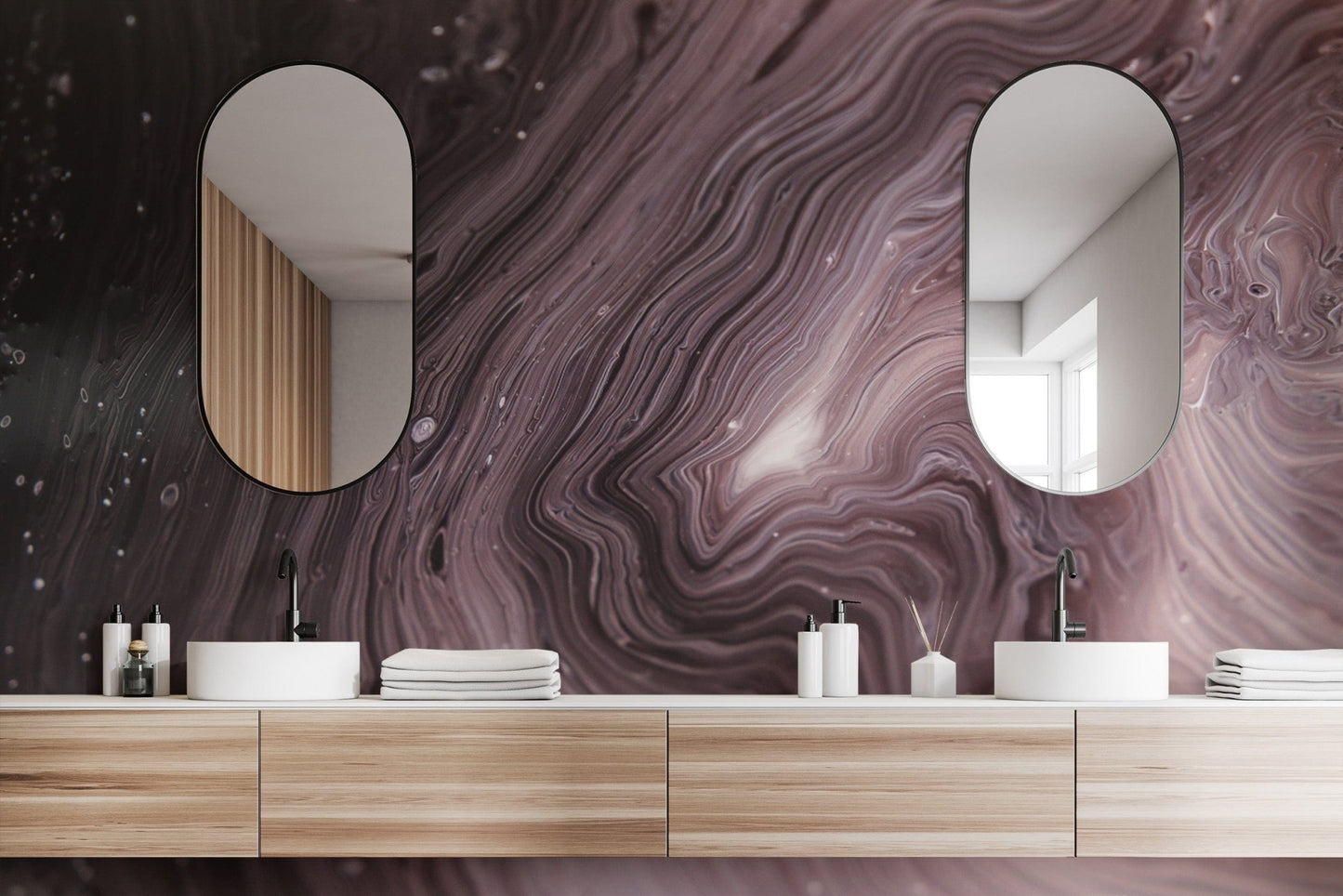 Earthy tone marbled texture wall covering
