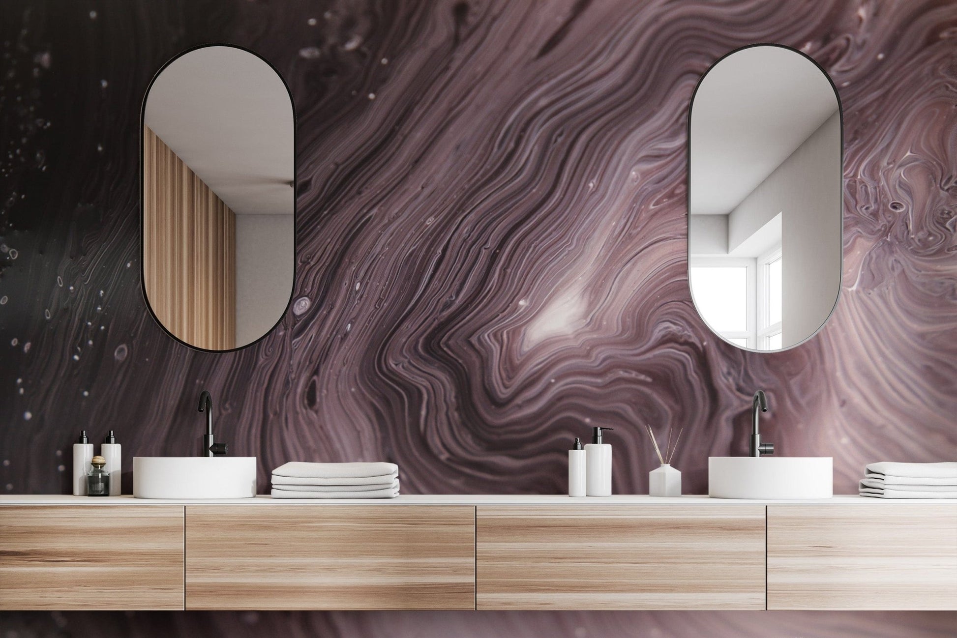 Earthy tone marbled texture wall covering
