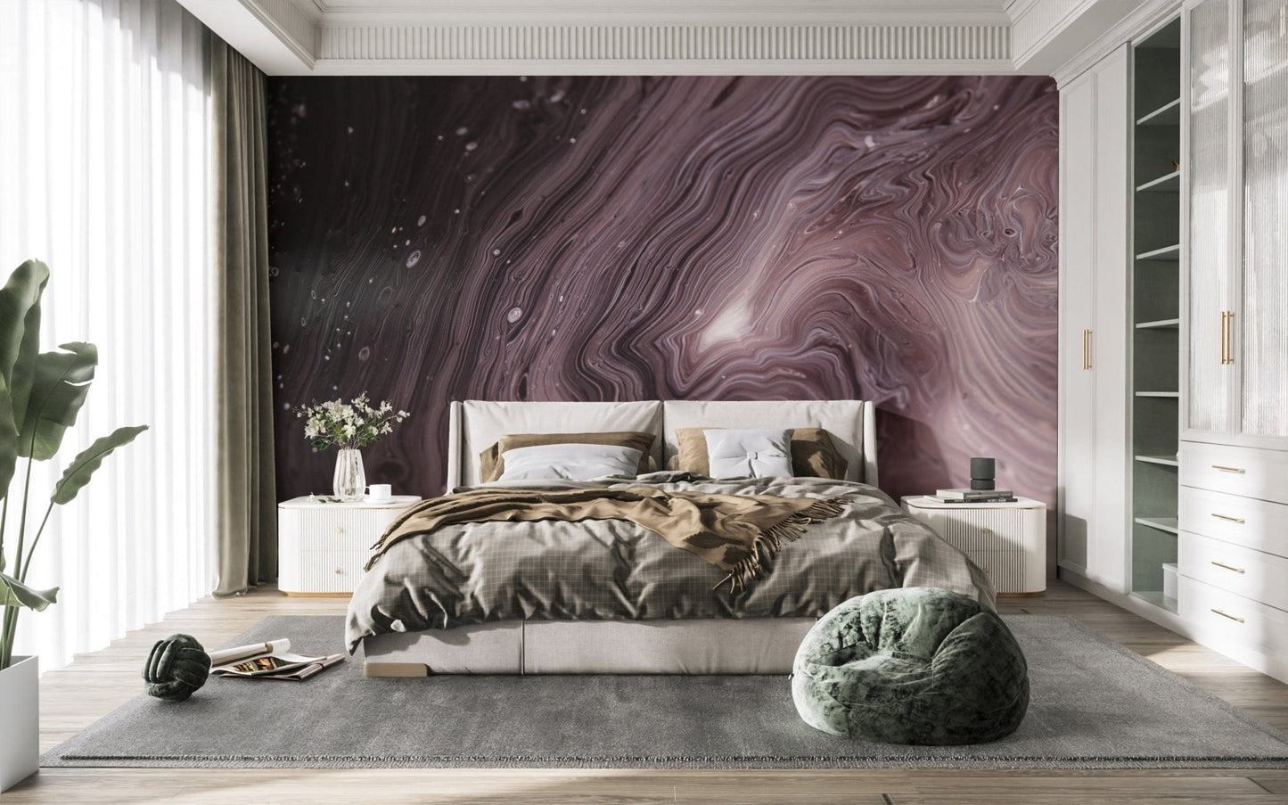 Contemporary marbled texture wallpaper look
