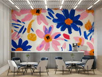 Abstract Matisse Flower Garden in Fauvist Modern Style Wall Mural