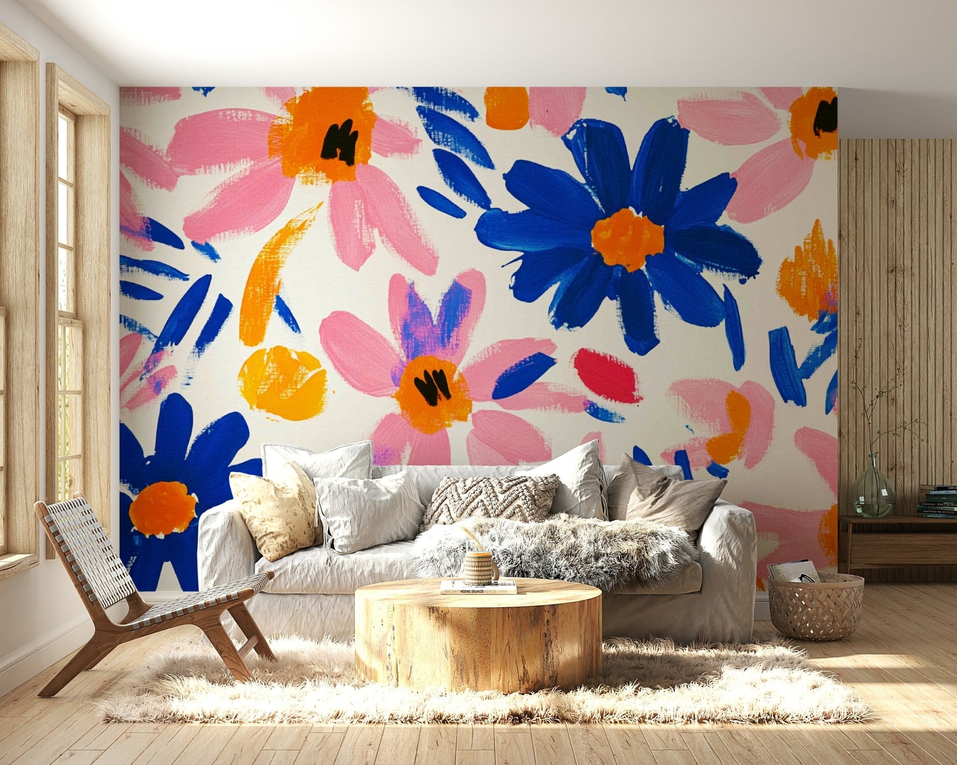 Abstract Matisse Flower Garden in Fauvist Modern Style Wall Mural