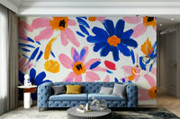 Abstract Matisse Flower Garden in Fauvist Modern Style Wall Mural