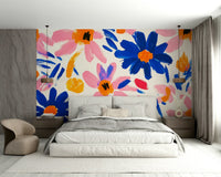 Close-up of bold shapes and hues in Matisse garden mural, GD2147