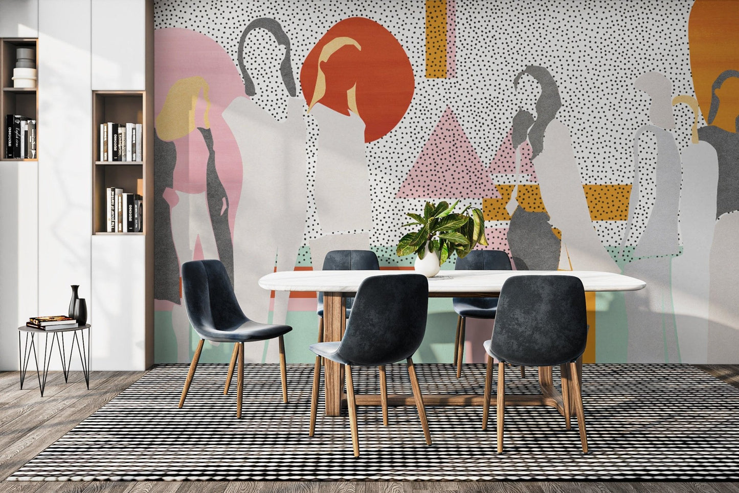 Geometric modern silhouette wallpaper
